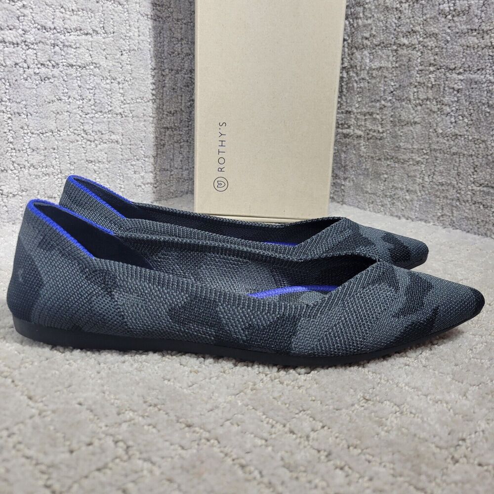 Rothy’s The Point Women's Size 6 US Grey Camo Pointed Toe Slip on Flat Shoes - Picture 10 of 16